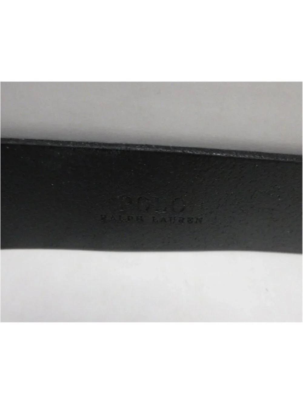 Polo Ralph Lauren Belt 42 Leather Silver Buckle Dress RL Logo Y2K